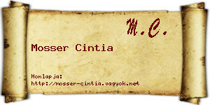 Mosser Cintia névjegykártya